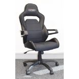 1 x Nitro Concepts Evo Gaming Swivel Chair - Faux Leather and Fabric Upholstery in Black - Gas