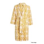 1 x ROBERTO CAVALLI HOME Luxury Gold Logo Print Bathrobe Shawl - Size: L/Xl - Original RRP £225.00