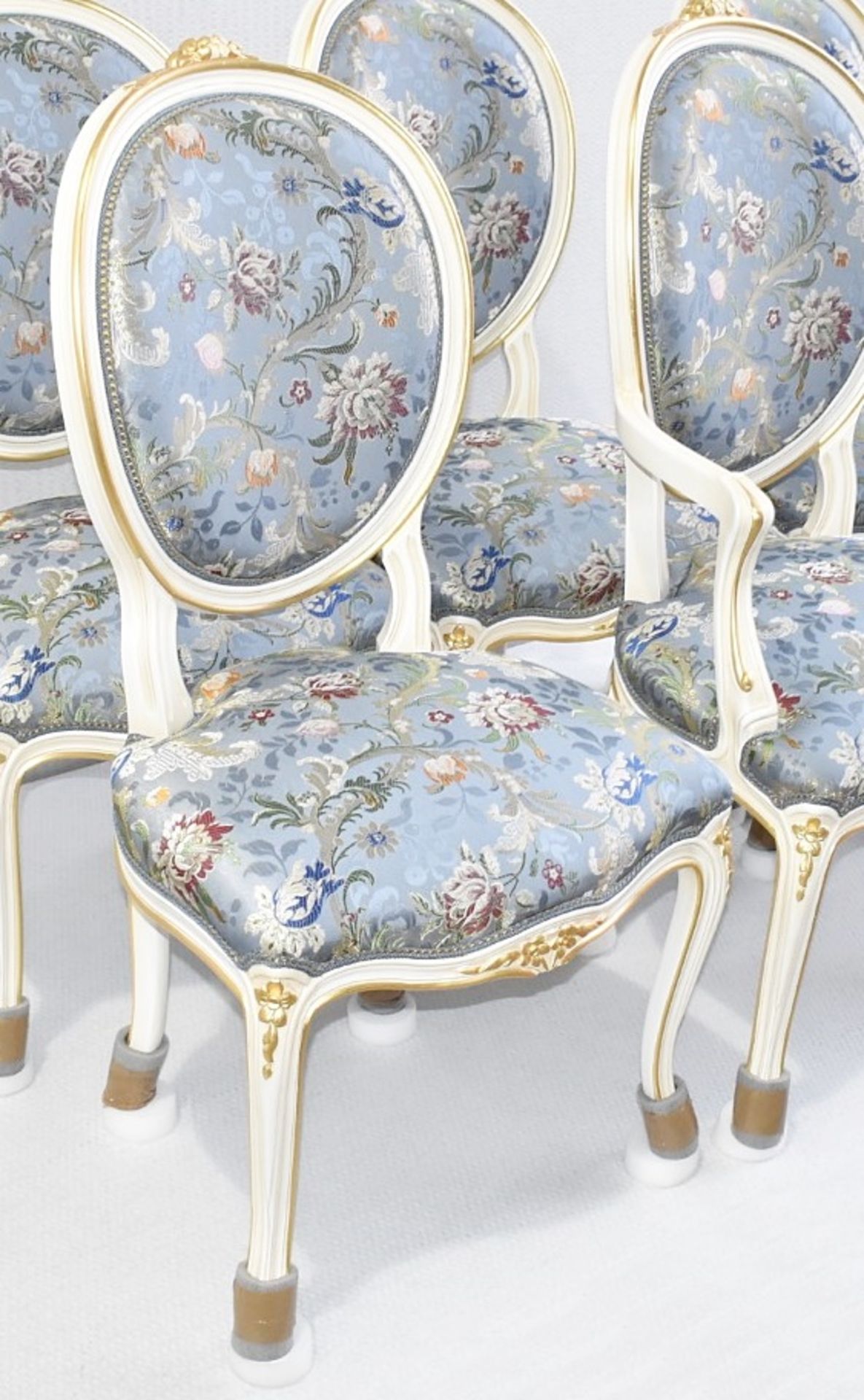 Set of 6 x ANGELO CAPPELLINI 'Timeless' Baroque-style Carved Dining Chairs, Floral Upholstered - Image 2 of 14