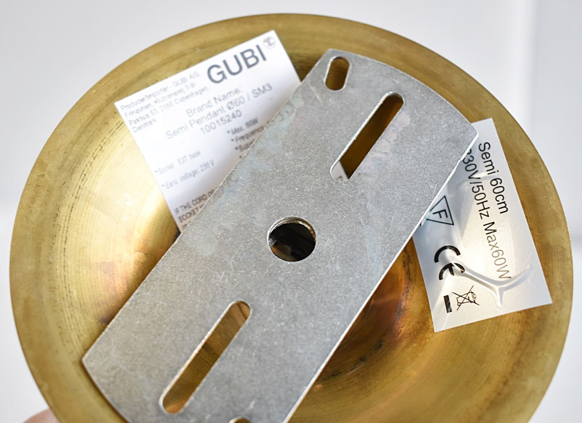 1 x GUBI 'Semi' Designer 60cm Metal Pendant Light Fitting in Polished Brass - Original Price £540.00 - Image 10 of 12