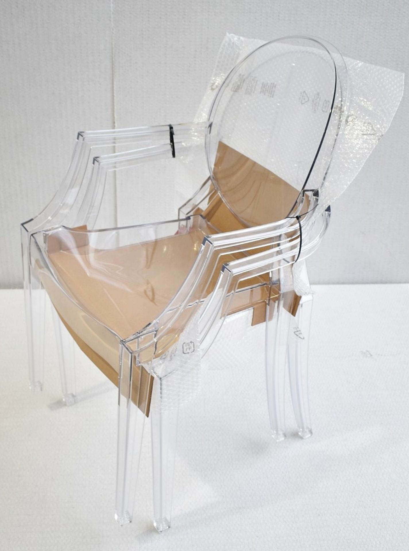 4 x KARTELL / PHILIPPE STARCK 'Louis Ghost' Designer Clear Dining Chairs - Total RRP £1,256 - Image 3 of 9
