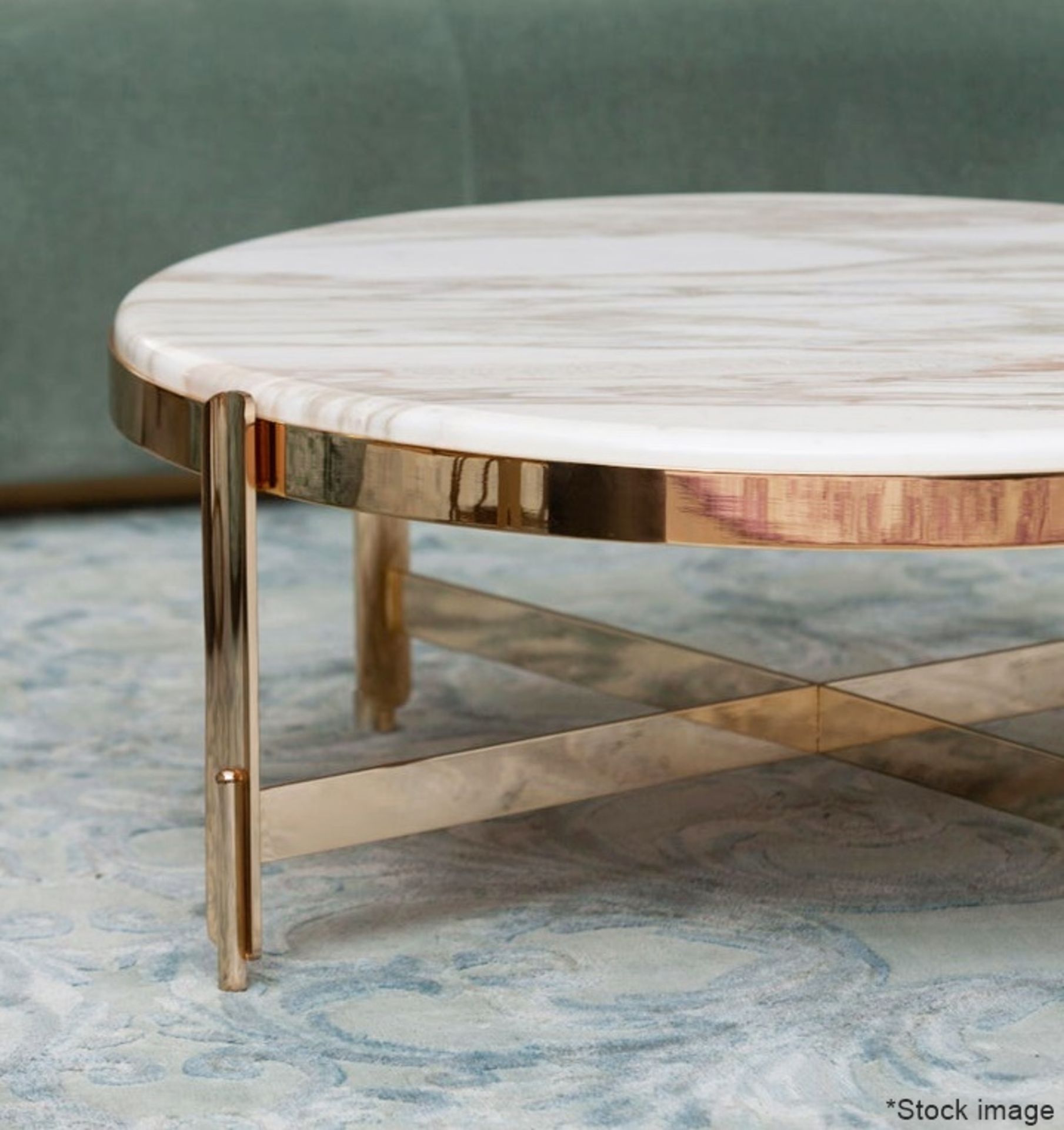 1 x ELIE SAAB MAISON 'Zenith' Luxury Italian Marble Topped Coffee Table - Original Price £6,480