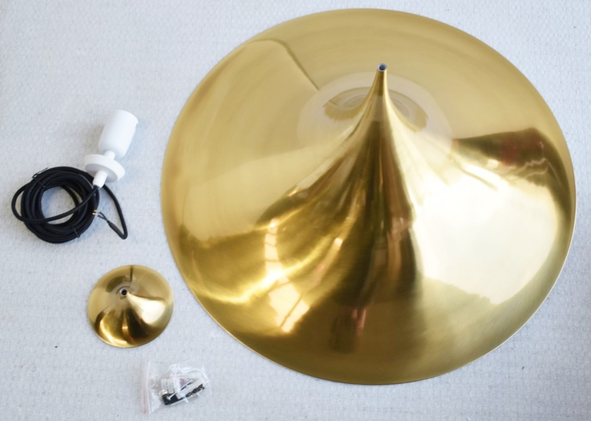 1 x GUBI 'Semi' Designer 60cm Metal Pendant Light Fitting in Polished Brass - Original Price £540.00 - Image 4 of 12