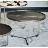 1 x CATTELAN ITALIA 'Billy Keramik' Designer 60cm Coffee Table with Marbled Ceramic Top - RRP £1,100
