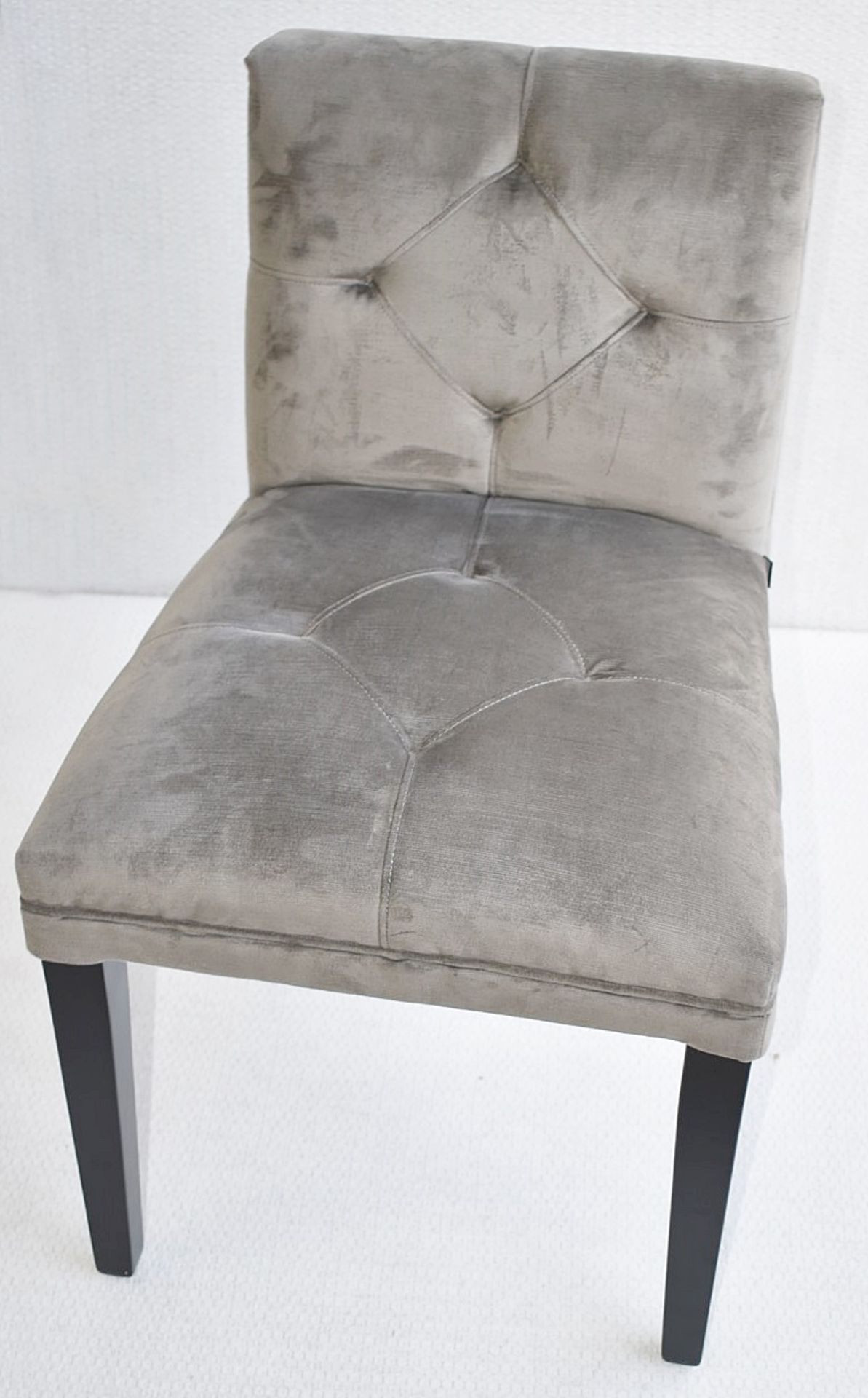 A Pair Of EICHHOLTZ 'Cesare' Luxury Button-back Dining Chairs in Granite Grey - Original RRP £1,160 - Image 3 of 10
