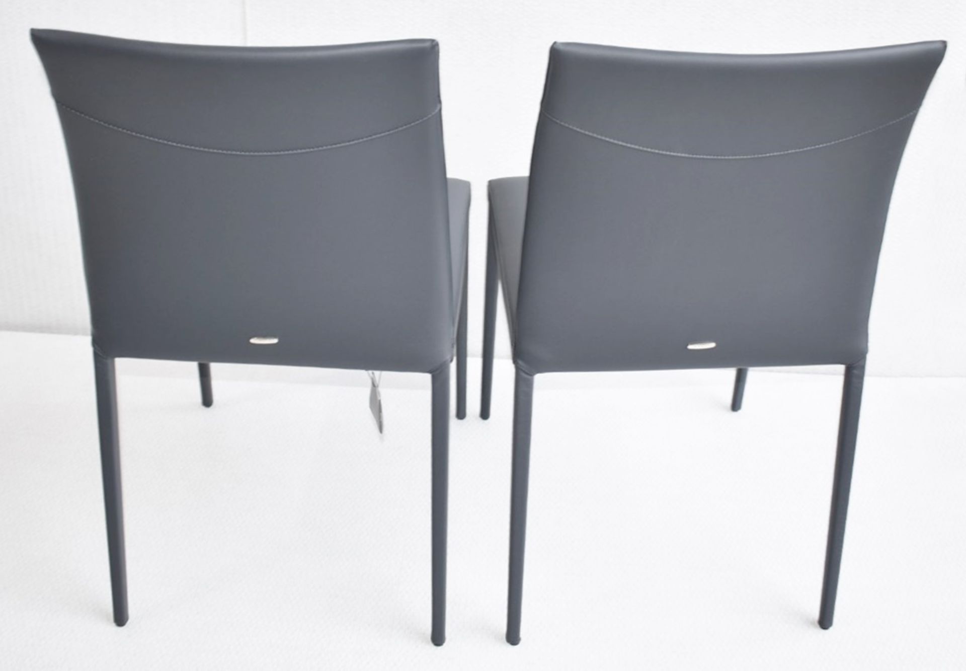 Pair of CATTELAN ITALIA Norma Designer Leather Upholstered Dining Chairs - Original Price £1,258 - Image 8 of 9