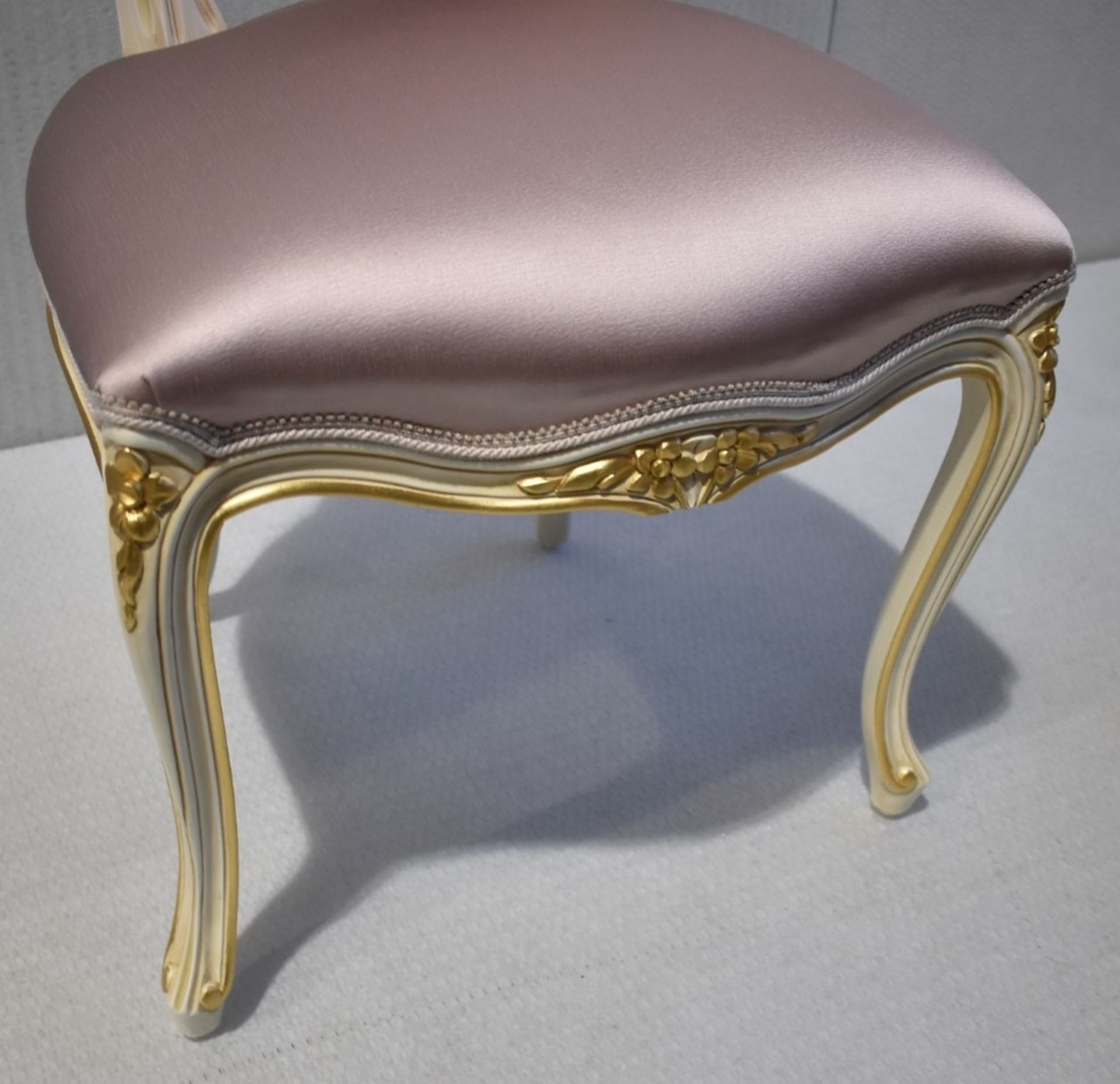 Set of 6 x ANGELO CAPPELLINI 'Timeless' Baroque-style Carved Dining Chairs, Upholstered in Pink Silk - Image 6 of 15