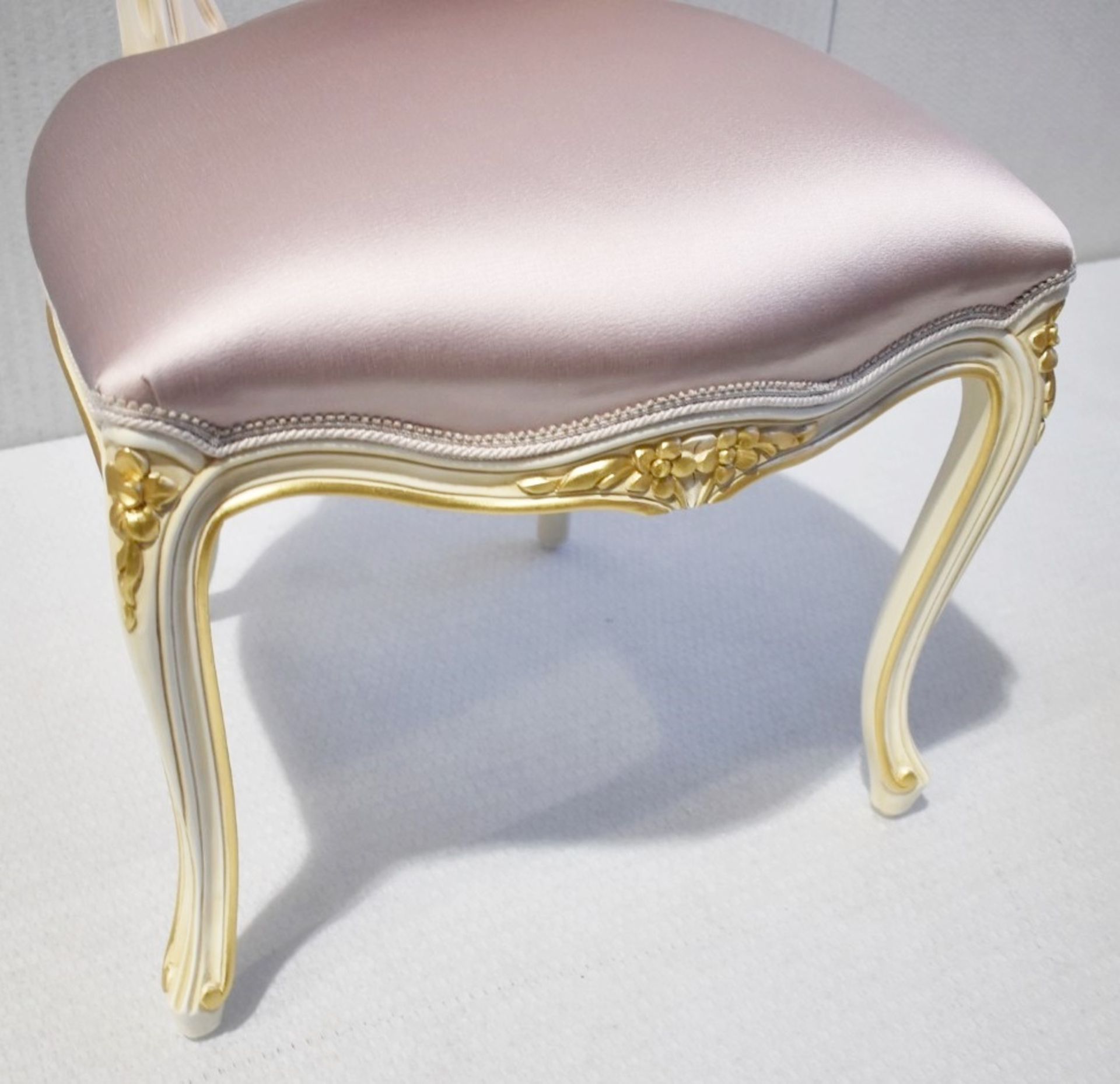 Set of 6 x ANGELO CAPPELLINI 'Timeless' Baroque-style Carved Dining Chairs, Upholstered in Pink Silk - Image 8 of 15