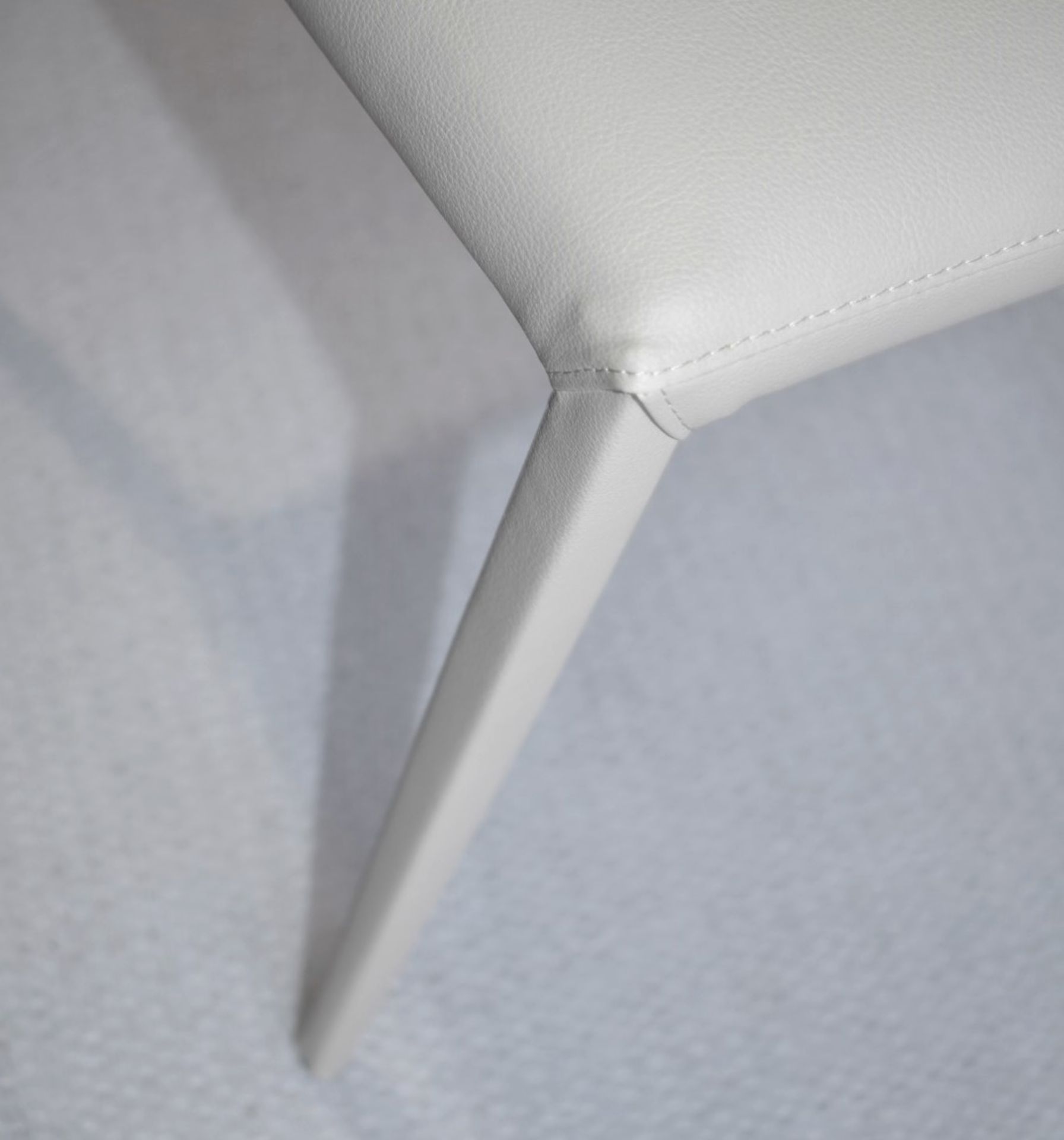 1 x CATTELAN ITALIA 'Norma' Designer Fully Upholstered Chair in a Pale Premium Leather - Image 7 of 9