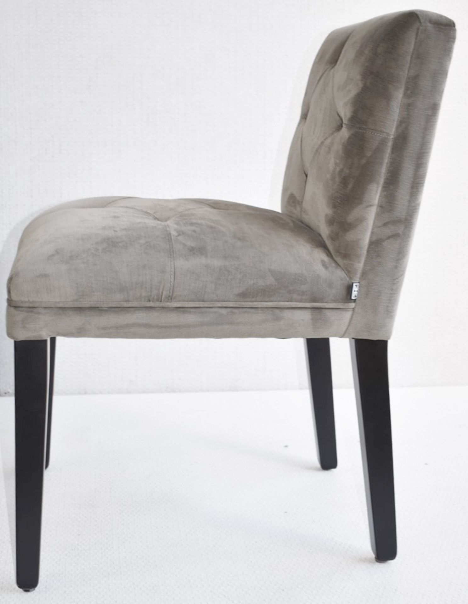 A Pair Of EICHHOLTZ 'Cesare' Luxury Button-back Dining Chairs in Granite Grey - Original RRP £1,160 - Image 8 of 10