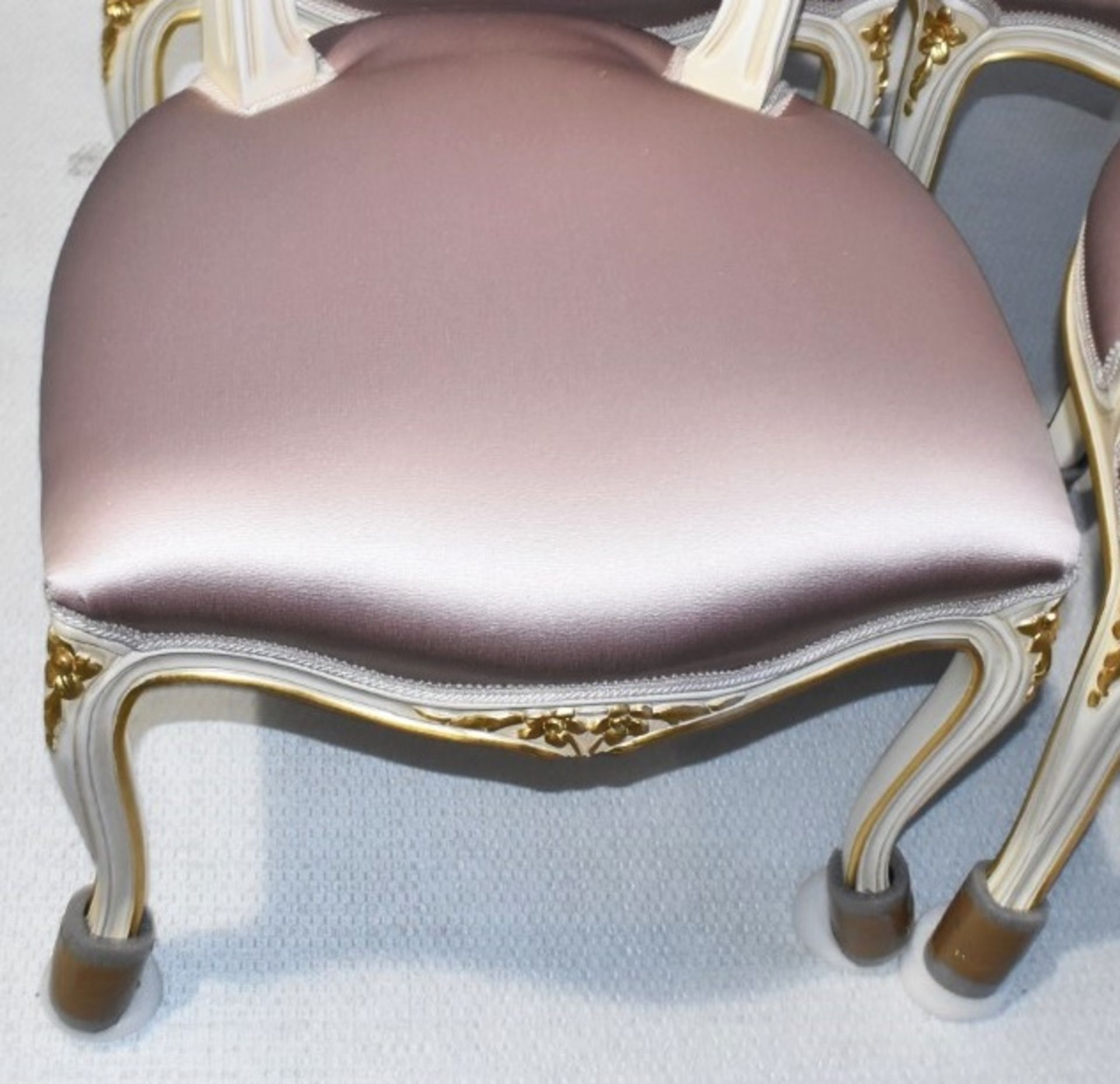 Set of 6 x ANGELO CAPPELLINI 'Timeless' Baroque-style Carved Dining Chairs, Upholstered in Pink Silk - Image 4 of 15