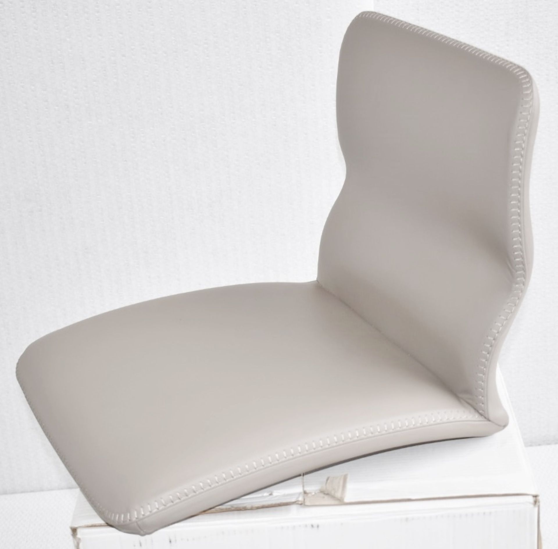 1 x CATTELAN ITALIA Designer Leather Upholstered Seat For Victor Stool, in Light Taupe - Image 6 of 7