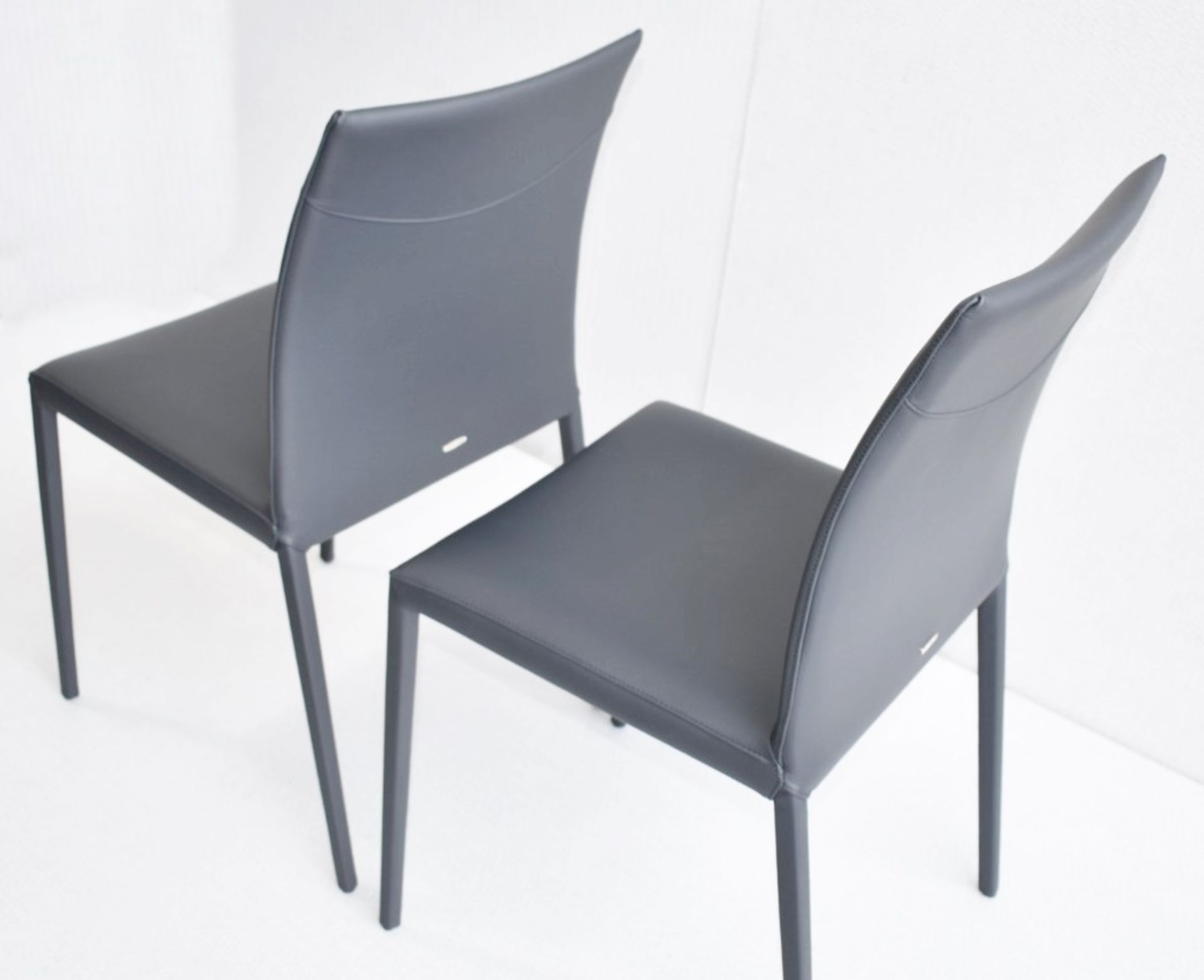 Pair of CATTELAN ITALIA Norma Designer Leather Upholstered Dining Chairs - Original Price £1,258 - Image 4 of 5