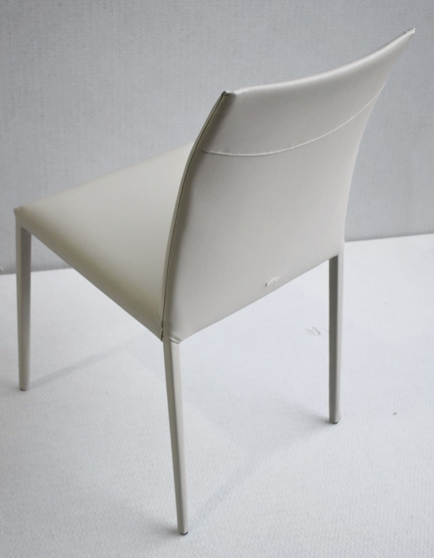 1 x CATTELAN ITALIA 'Norma' Designer Fully Upholstered Chair in a Pale Premium Leather - Image 4 of 9