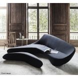 1 x B&B ITALIA 'Moon' Designer Sculptural Sofa with Footstool, in a Grey-Blue - Original RRP £12,047