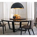 1 x Maxalto 'Xilos' Round 160cm Glossy Emperador Italian Marble Dining Table Topper With Lazy Susan