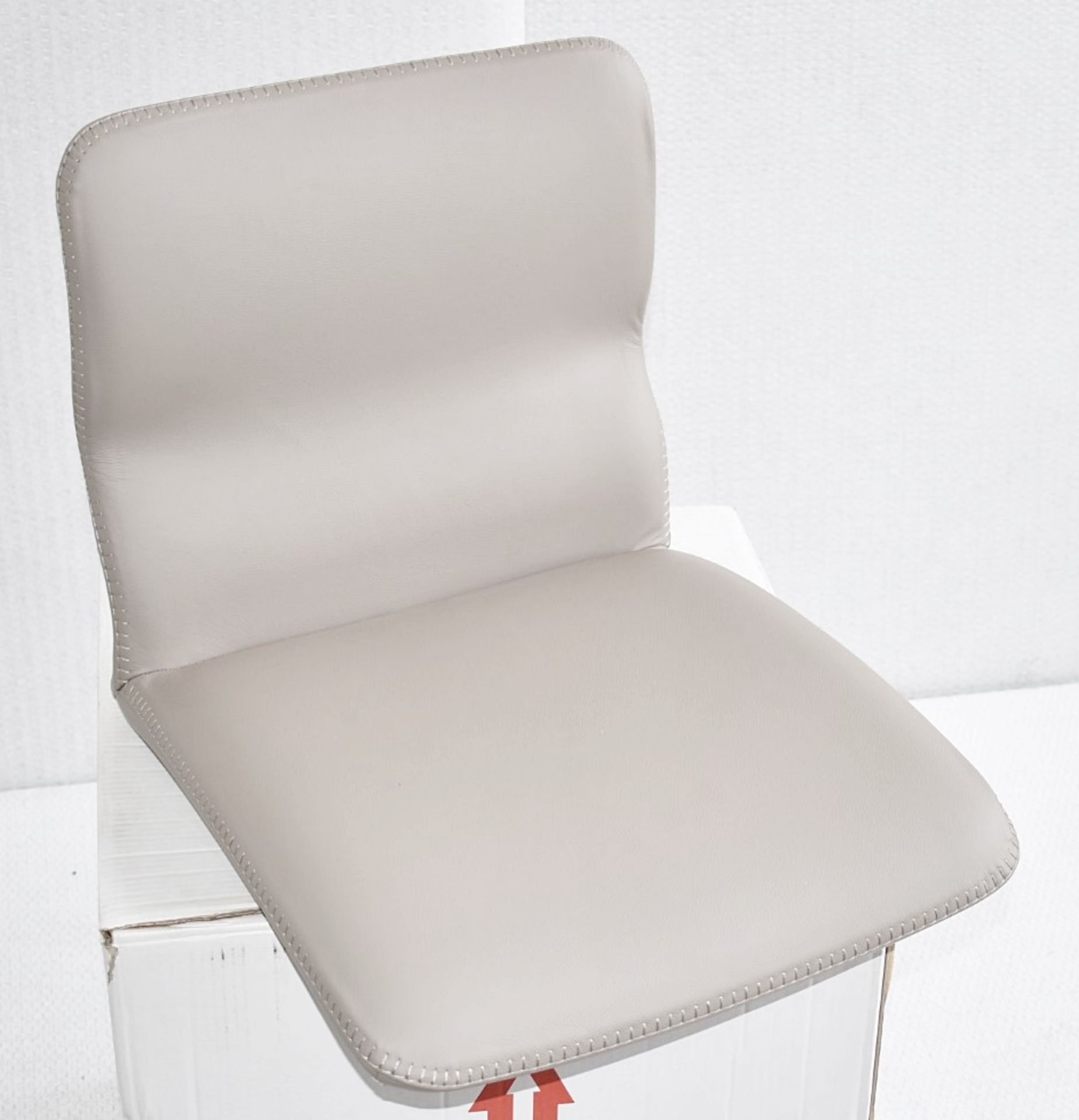 1 x CATTELAN ITALIA Designer Leather Upholstered Seat For Victor Stool, in Light Taupe - Image 3 of 7