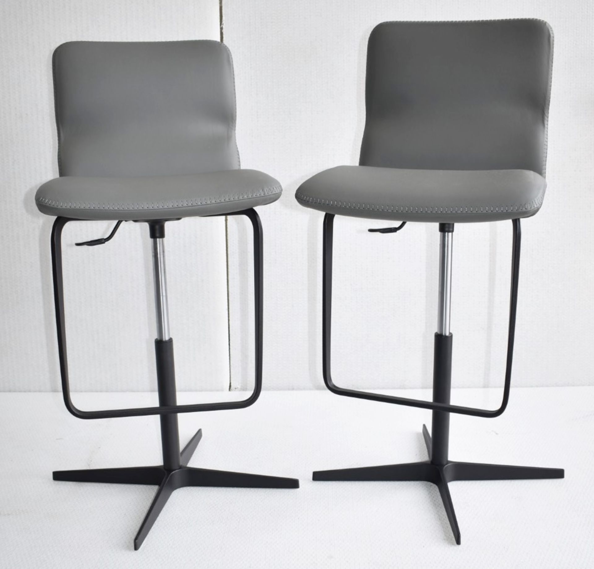 A Pair of CATTELAN ITALIA 'Victor X' Designer Leather Upholstered Barstools - Original Price £1,798 - Image 3 of 12