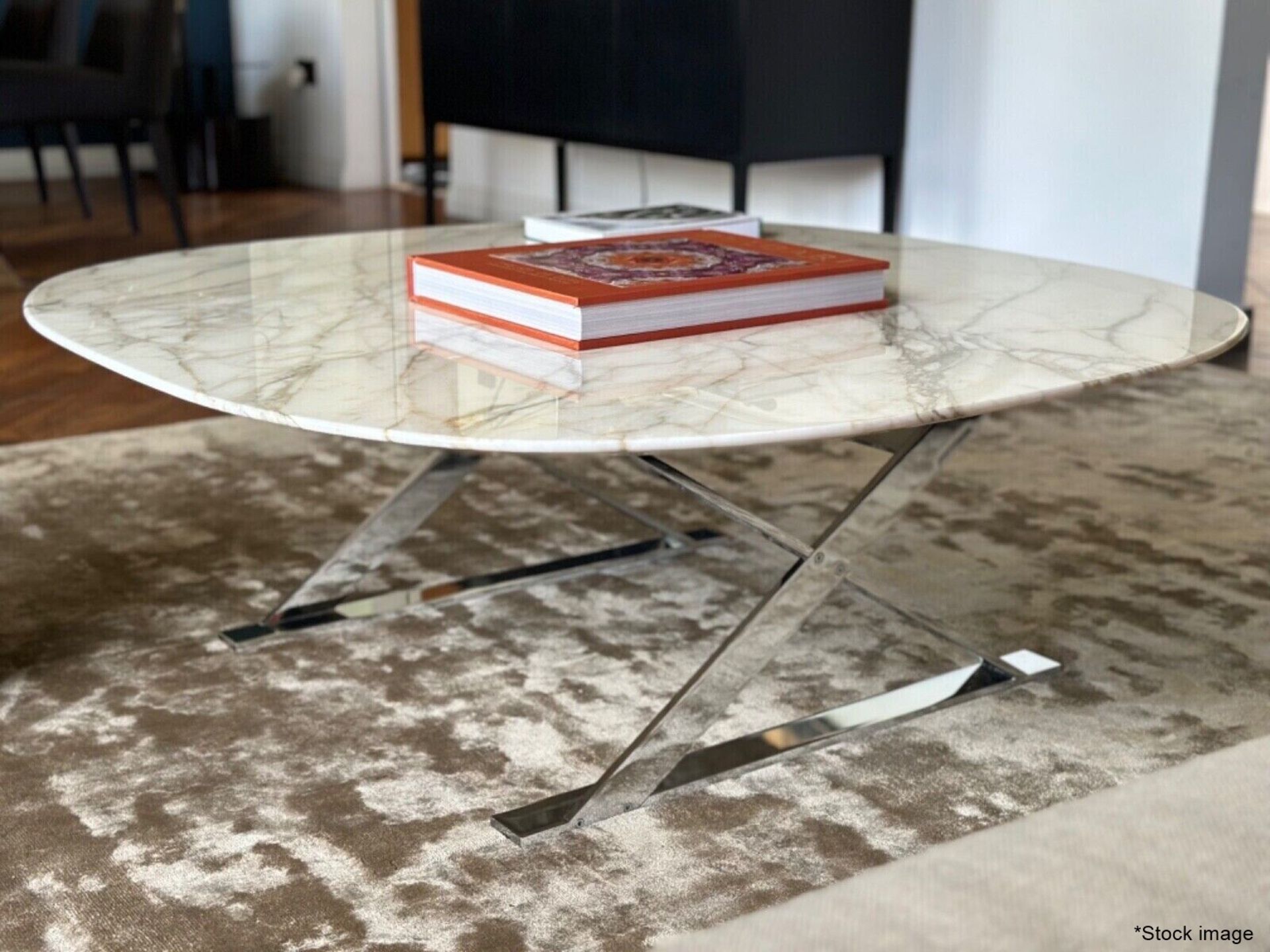 1 x B&B ITALIA / MAXALTO Pathos Luxury Calacatta Marble Topped Coffee Table - Original Price £5,200