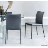 Pair of CATTELAN ITALIA Norma Designer Leather Upholstered Dining Chairs - Original Price £1,258