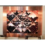 1 x Feature Wall Unit With a Copper Finish and Abstract Wine Bottle Shelves - Dimensions: H176 x