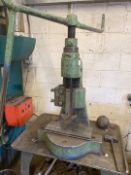 1 x Heavy Duty Manual Hydraulic Press - Mounted on a Floor Standing Bench - Includes Tools as Shown