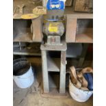 1 x Bench Grinder With Floor Stand - Fitted With Steel Box Guards