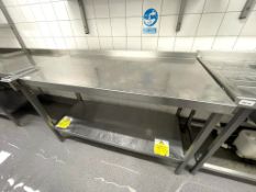 1 x Stainless Steel Prep Bench With Undershelf and Tin Opener Holder - Dimensions: H90 x W135 x