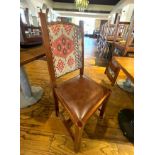 8 x Fabric Studded Back Dining Chairs With Brown Padded Seats - Ref: PAV115A