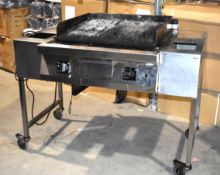 1 x Angelo Po Chargrill Gas Griddle With Stand on Castors - Size: H92 x W130 x D100 cms