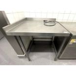 1 x Stainless Steel Corner Prep Table - Dimensions: H89 x W83 x D76 cms - Ref: PAV151