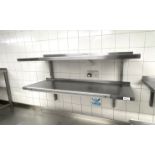 4 x Stainless Steel Wall Mounted Shelves - Dimensions: W120/120/180/92 x D33 cms - Ref: PAV148