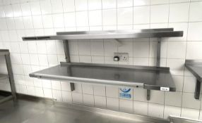 4 x Stainless Steel Wall Mounted Shelves - Dimensions: W120/120/180/92 x D33 cms - Ref: PAV148