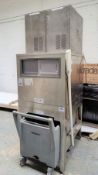 1 x Commercial Ice Machine With Two Ice Heads and Storage Bin and Transport Trolley