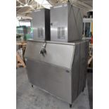 1 x Commercial Ice Maker With a Follett 431kg Ice Hopper and Two Ice Cool ICS700 Ice Making Heads