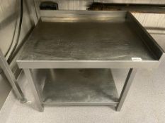 1 x Stainless Steel Corner Prep Bench With Undershelf - Ref: PAV135