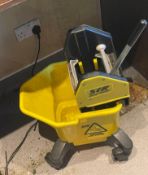 1 x Commercial Yellow Mop Bucket With Squeezer