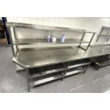 1 x Stainless Steel Prep Bench With Undershelves and Overshelves - Dimensions: H90 x W301 x D65