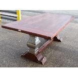 1 x Commercial 2-Metre Rustic Timber Banquet Dining Table