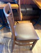 7 x Ladder Back Dining Chairs With Faux Leather Seat Cushions