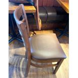 7 x Ladder Back Dining Chairs With Faux Leather Seat Cushions