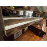 3 x Backbar Illuminated Wine Bottle Shelves - Rustic Wood and White Acrylic - Dimensions: Approx