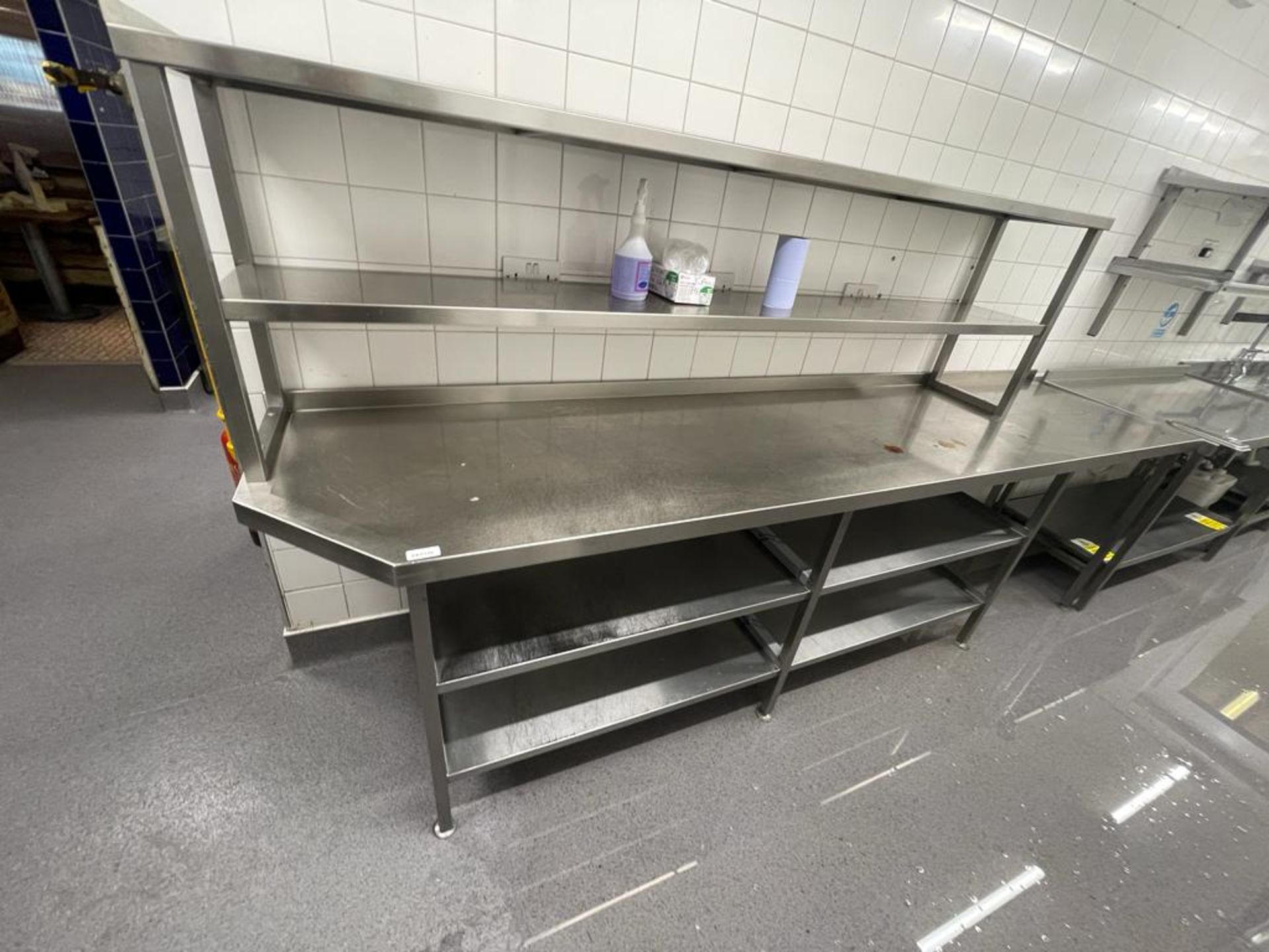 1 x Stainless Steel Prep Bench With Undershelves and Overshelves - Dimensions: H90 x W301 x D65 - Image 2 of 4