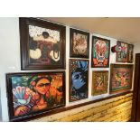 9 x Assorted Framed Pictures From a Mexican Themed Restaurant - Ref: PAV107