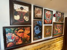 9 x Assorted Framed Pictures From a Mexican Themed Restaurant - Ref: PAV107