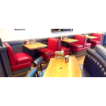 1 x Collection of Restaurant Seating Benches - Single Seat Benches in Red Faux Leather