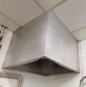 1 x Overhead Stainless Steel Extractor Canopy For Passthrough Dishwashers