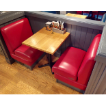 1 x Collection of Restaurant Seating Benches - Single Seat Benches in Red Faux Leather