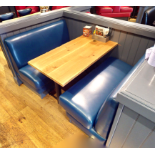 1 x Collection of Restaurant Seating Benches - Double Seat Benches in Blue Faux Leather