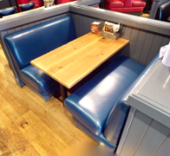 1 x Collection of Restaurant Seating Benches - Double Seat Benches in Blue Faux Leather